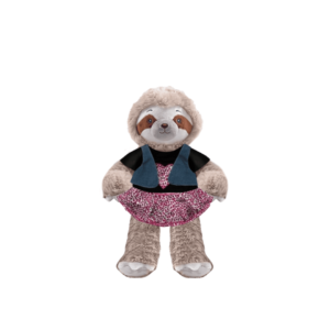 Sloth Plushie With Wild Girl Outfit